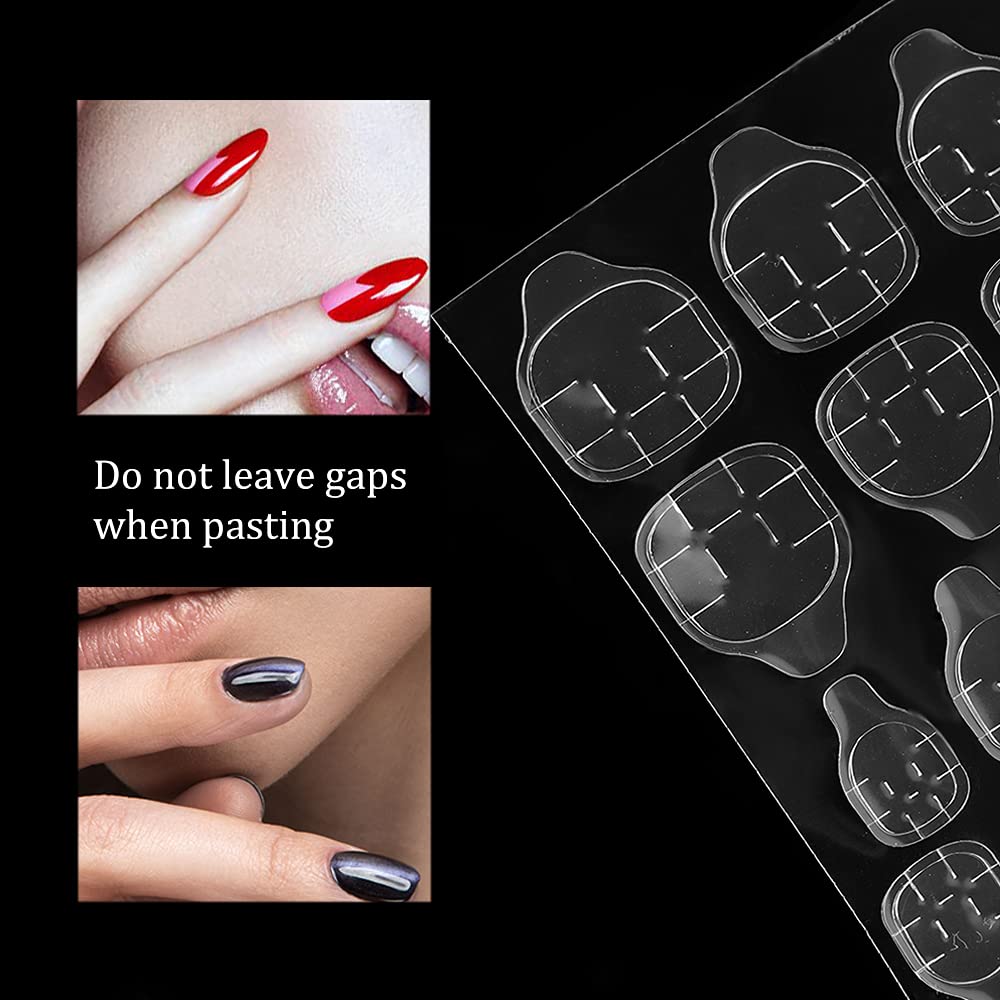 EBANKU 50Sheets Nail Adhesive Tabs, Double-Side Nail Glue Stickers for Press on Nail Sticky Tabs Waterproof Breathable Jelly Adhesive Tabs Manicure