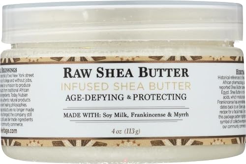 Nubian Heritage Raw Shea Butter Infused With Frankincense and Myrrh 4 Ounce (