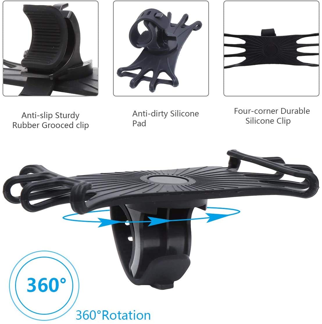 360°Rotation Cycling Bike Bicycle Phone Mount Holder Silicone Handlebar Case for Samsung Galaxy A15 5G A25 A35 A54 A13 A23 A12 A53 S24 Ultra, S23…