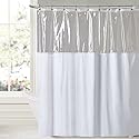 Sweet Home Collection 10 Gauge Vinyl Window Shower Curtain with Clear See Through Top, 84" Long x 72" Wide, White