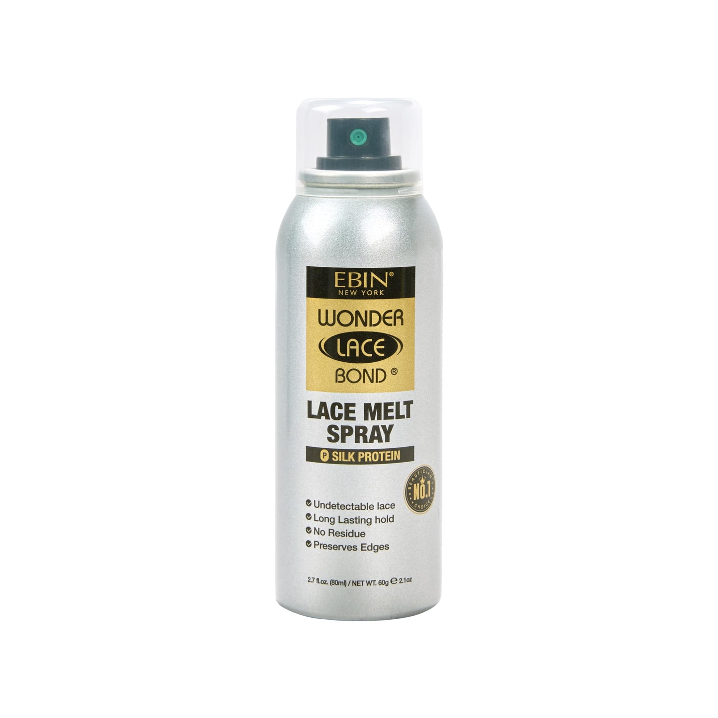 EBIN NEW YORK Wonder Lace Bond Lace Melt Aerosol Spray Silk Protein + Biotin | Extra Firm Hold Wig Adhesive Spray | Moisturizing Natural Finish | 2.7