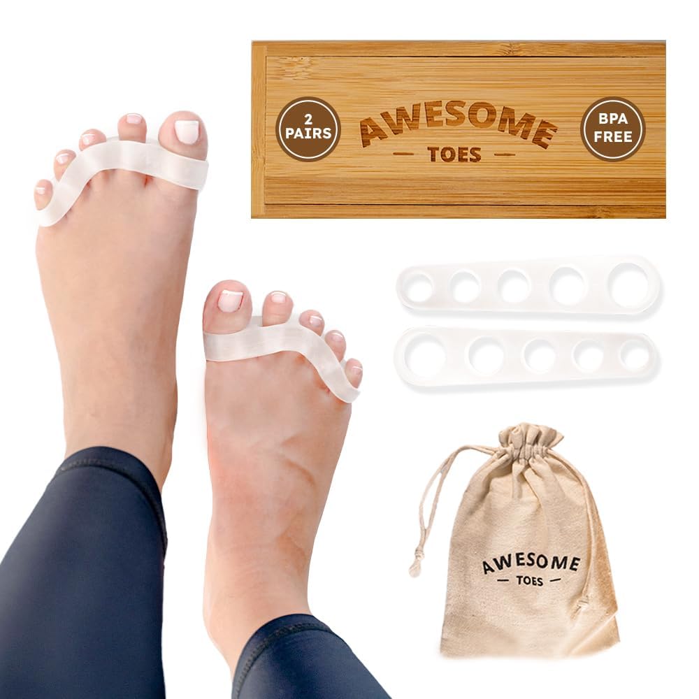 Toe Spacers for Women and Men, Bunion Corrector, Hammertoe Straightener and Plantar Fasciitis Relief, Latex-Free Medical-Grade Silicone Toe Separators Beauty & Personal Care Yoga Trapeze