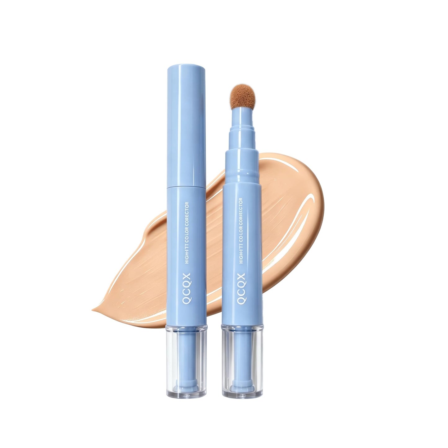 QCQX Dual-effect Concealer Pen & Foundation Eye Concealer - 24-Hour Long-LastingFull Coverage Matte Finish.Healthy Skin Glow Perfector Concealer Pen