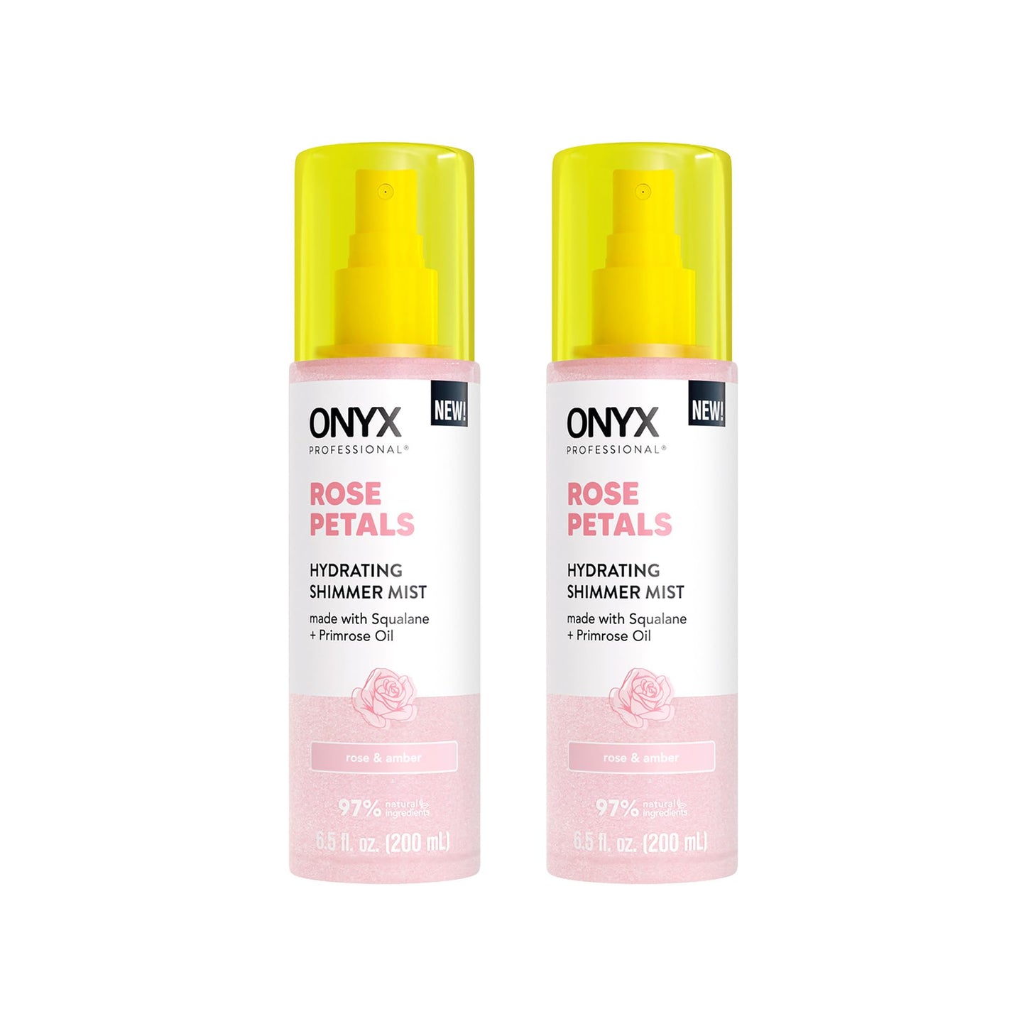 Onyx Professional Hydrating Shimmer Mist with Squalane & Primrose Oil, Rose Petals, 6.5 fl oz, 2pk - Shimmer Hair and Body Mist Creates a Radiant Glow