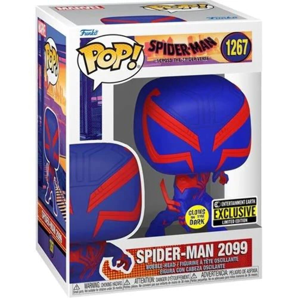 Funko Pop! Movies: Spider-Man Across the Spider-Verse Spider-Man 2099 Glow-in-the-Dark Pop! Vinyl Figure - Entertainment Earth Exclusive, (FUN68370)