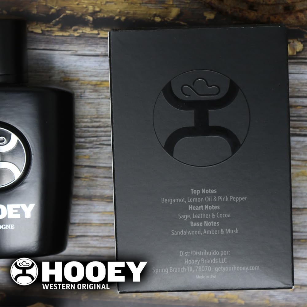HOOEY Men's Cologne Spray - Clean & Fresh Scent with Notes of Bergamot, Lemon Oil, Leather, Sandalwood & Musk - Long-Lasting Cologne for Men - Travel