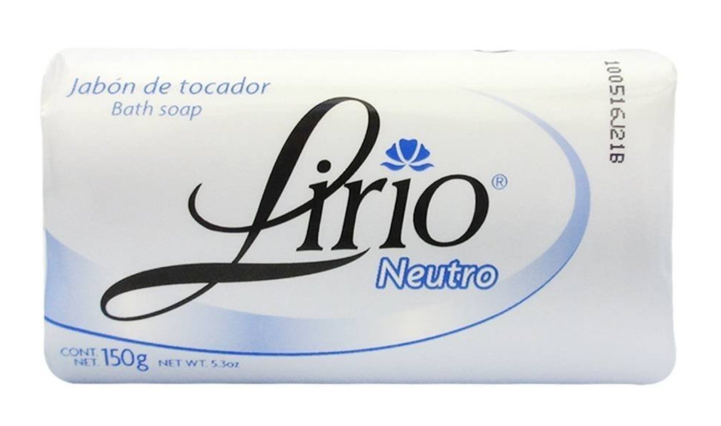2 Lirio Neutro and 2 Lirio Dermatologico (4 Pack Total) 180 g / 6.35 oz Soap Bars Dermatological Bathing Natural Original Mexican Smooth Soothing