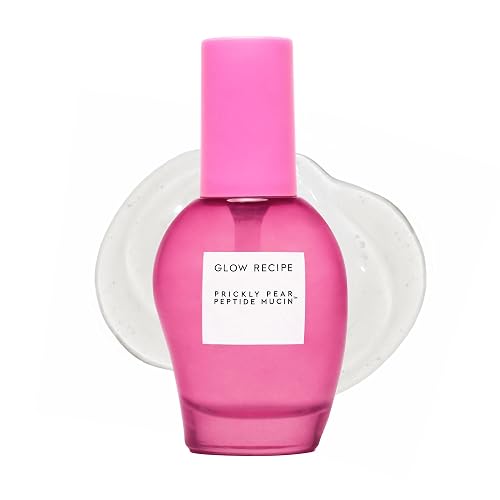 Glow Recipe Prickly Pear Peptide Mucin - Vegan "Snail" Mucin Face Serum to Hydrate & Repair Skin Barrier with Pore Refining Bio-Active Peptides & Deep