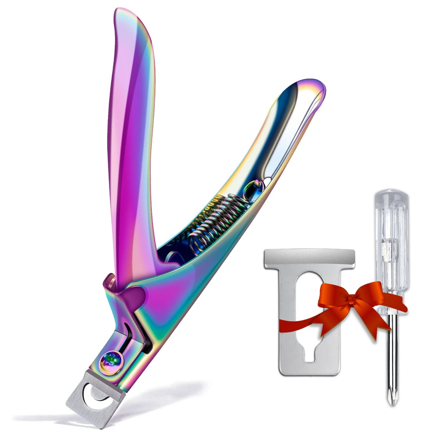 Chameleon Premium Adjustable Nail Clippers for Acrylic Nails, Stainless Steel Cutter Trimmer for Artificial Fake False Tips Manicure Sharp Blade Clip