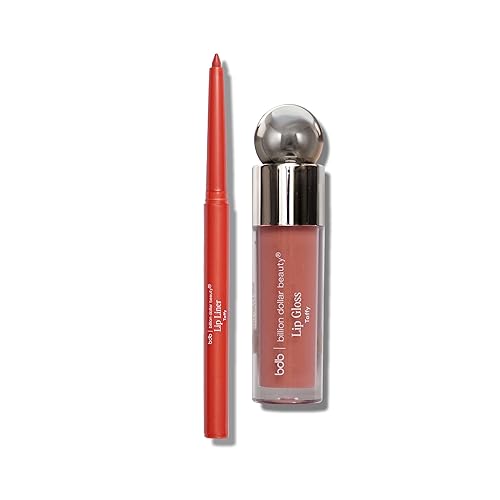 billion dollar brows bdb Lip Gloss with Lip Liner Set, Moisturizing High Shine, Lightweight Glossy, Plumping Lip Gloss, Fling