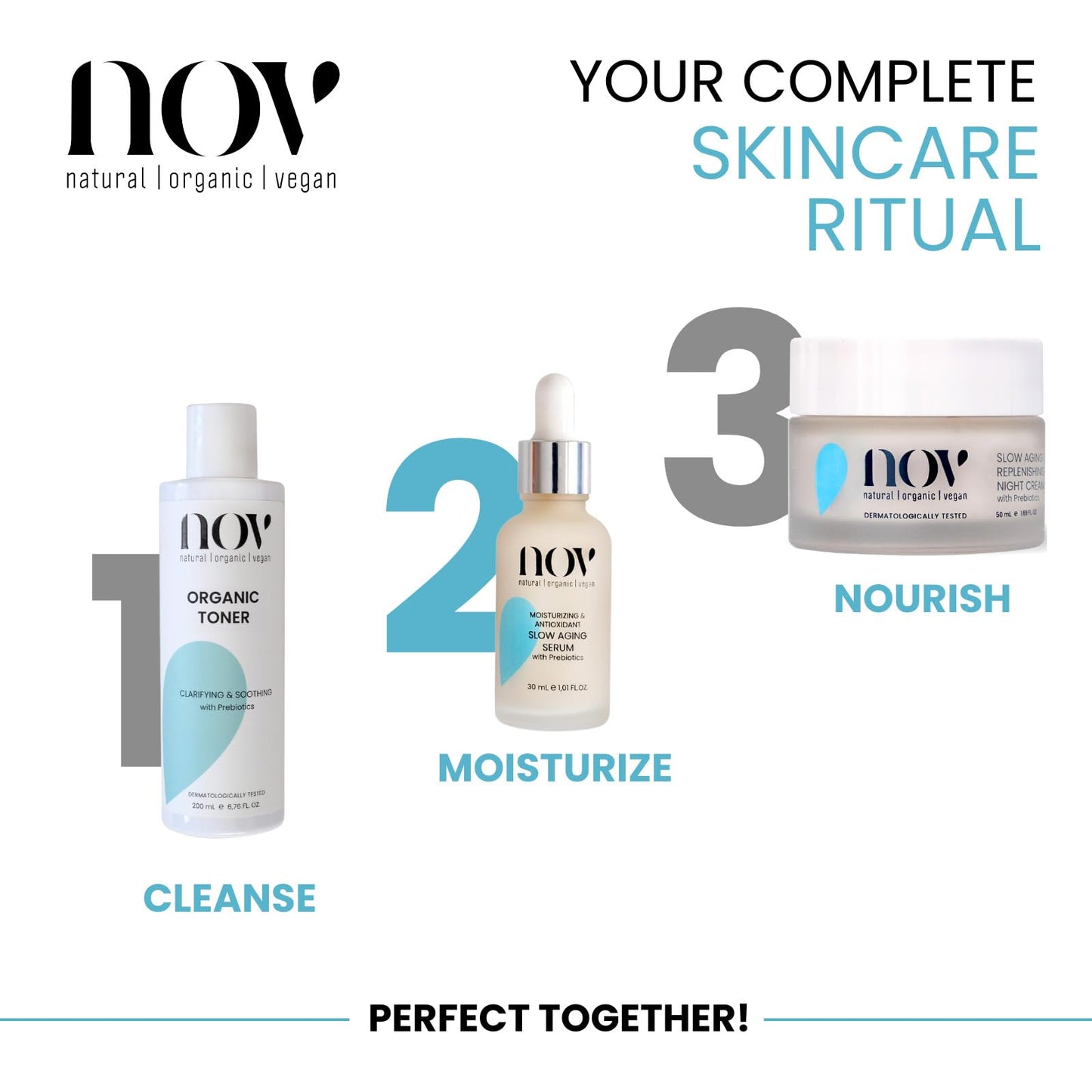 NOV Slow Aging Serum - Anti Aging Face Serum to Combat Dullness, Fine Lines, Wrinkles - Collagen Boosting Face Moisturizer - All Skin Types - 1.01 oz