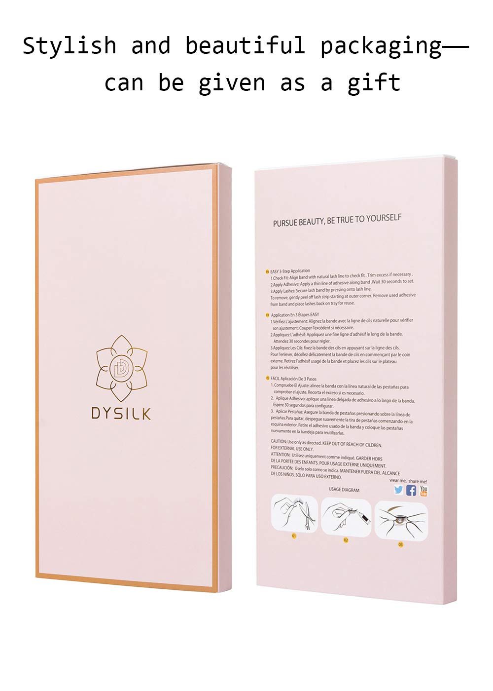 DYSILK Lashes False Eyelashes - Mink Lashes 5 Pairs 6D Faux Eyelash - Wispy Eyelashes Fluffy Strip Lashes Fake Eyelashes Reusable Lash Extension Kit |