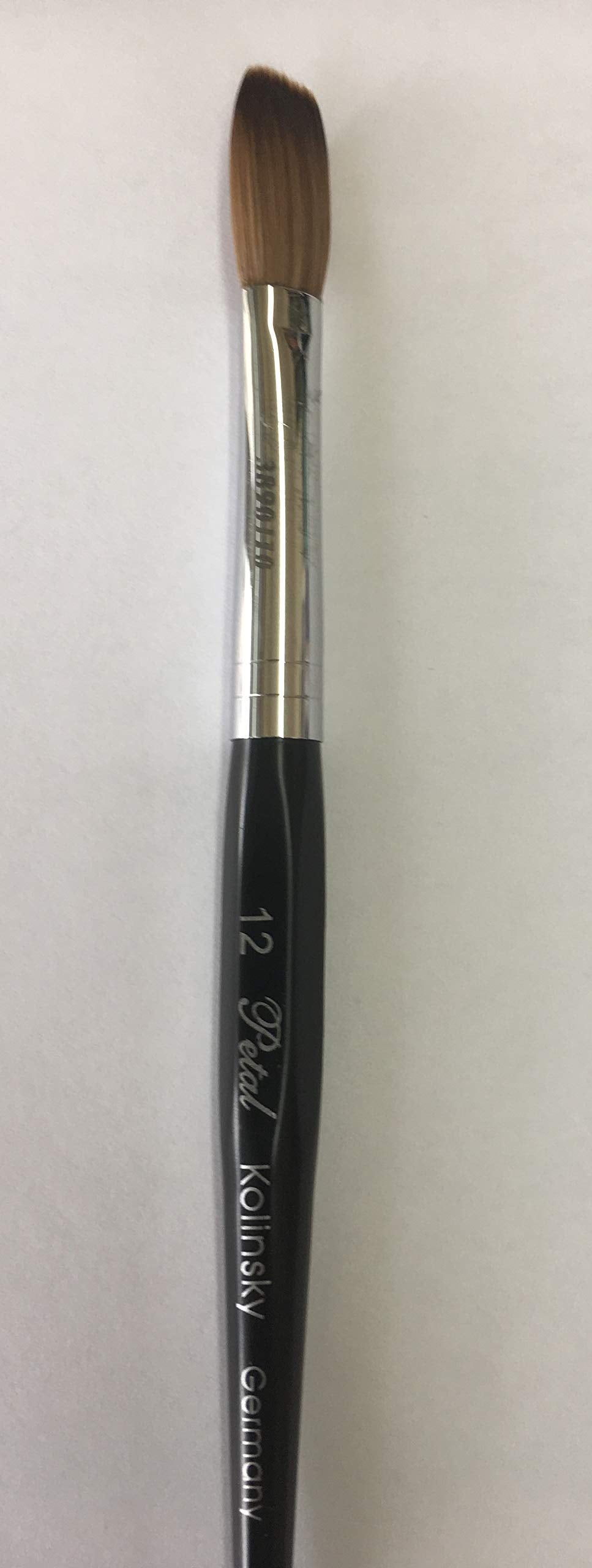 Six Angles - CRIMPED - Black Handle Petal 100% Kolinsky Acrylic Nail Brush (Crimped 12) Beauty & Personal Care Six Angles