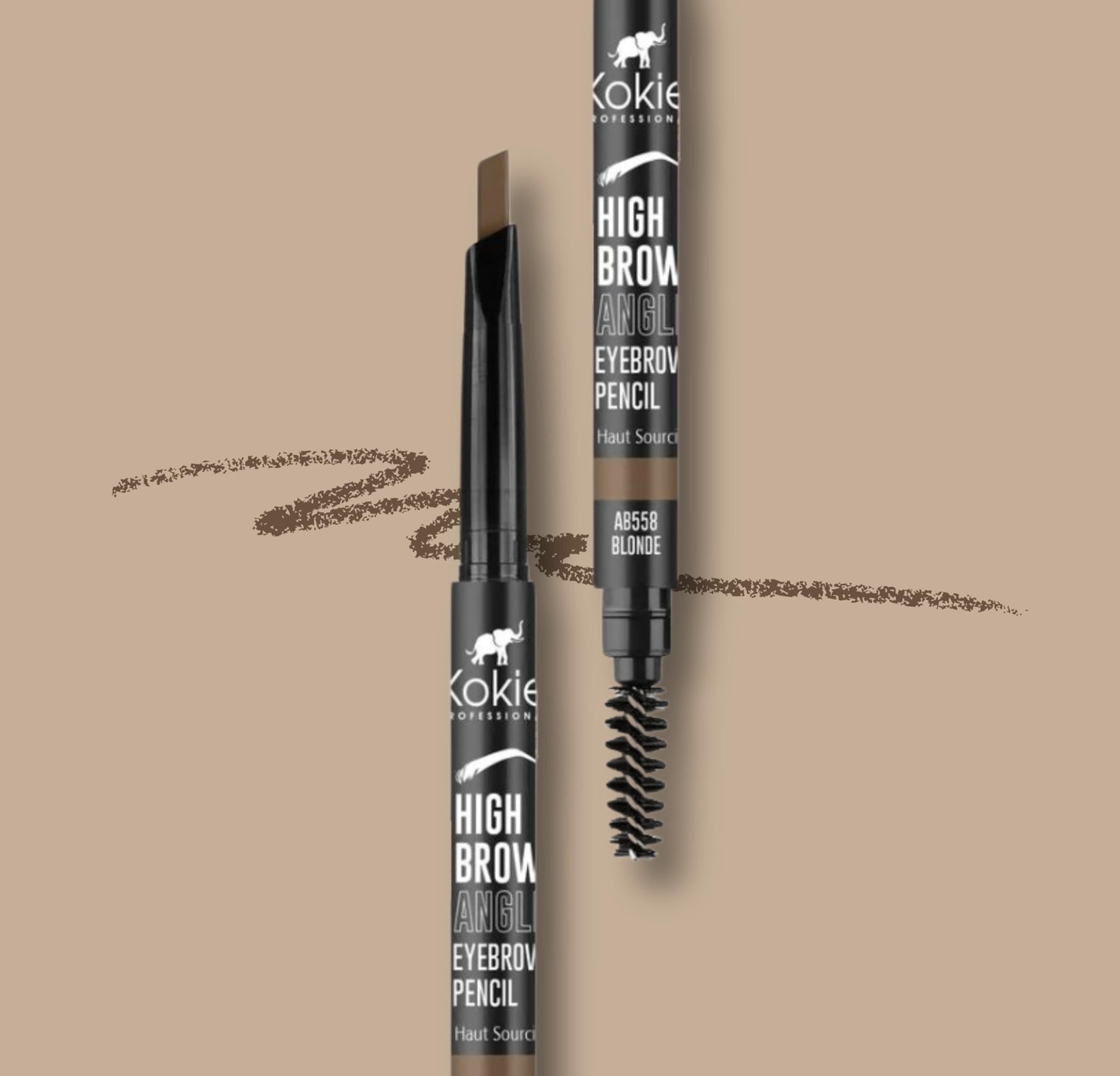 Kokie Cosmetics High Brow Angled Eyebrow Pencil, Brunette, 0.012 Ounce