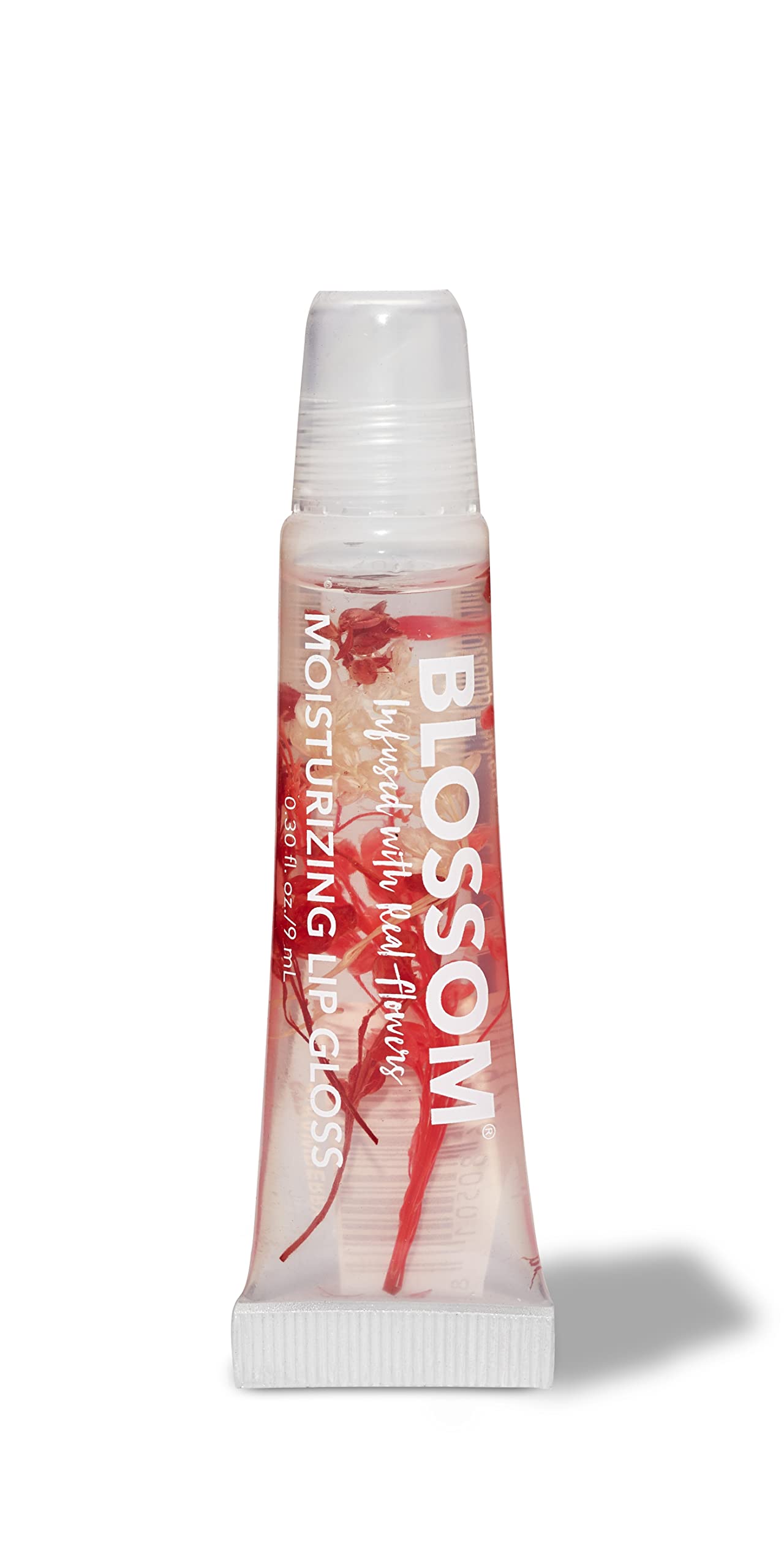 Blossom Lip Gloss Tubes, Strawberry Scented Thick Clear High Shine Moisturizing Flower Lip Gel with Nourishing Jojoba Seed Oil, Infused with Real