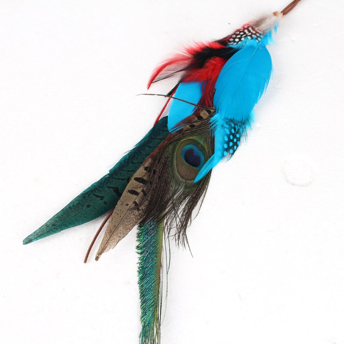 Suoirblss 1 Pc Handmade Boho Hippie Hair Extensions with Feather Clip Comb Hairpin Headdress DIY Accessories for Women Lady