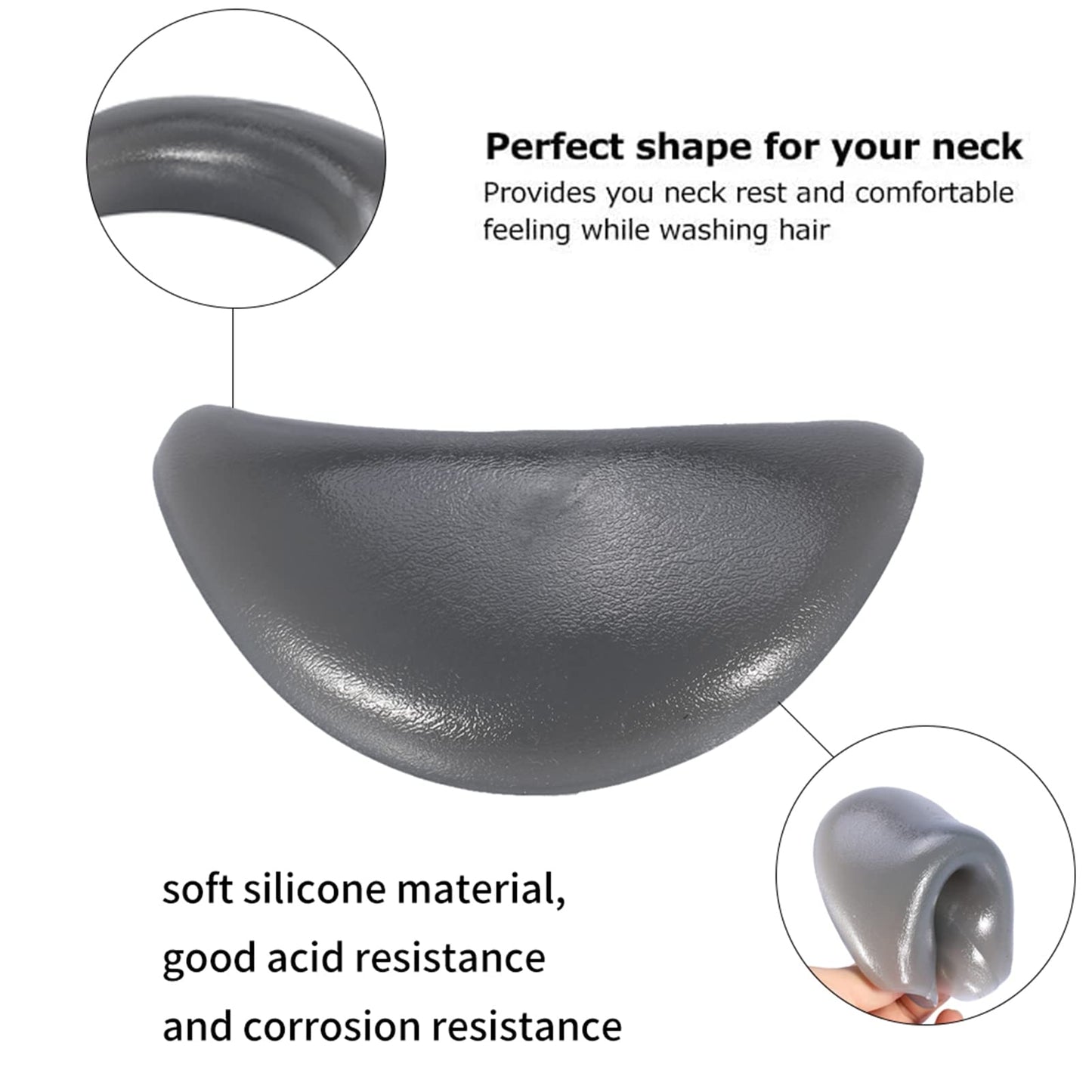 Shampoo Bowl Neck Rest,Durable Soft Silicone Vertical Shampoo Neck Rest Cushion Pillow for Salon Hair Wash Sink,Bathtub Pillow Beauty and Personal Care Jonlaki