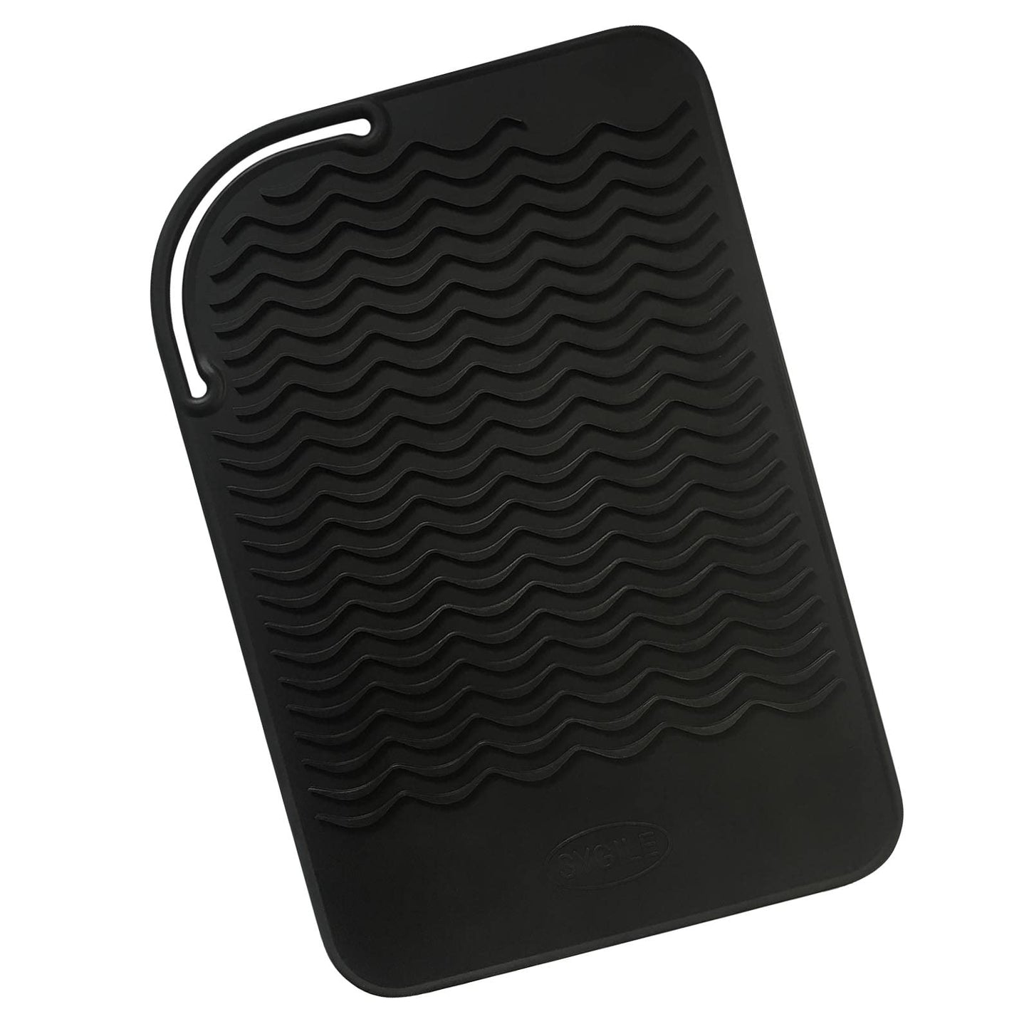 SYGILE 11" X 7.5" 5.6 oz Large Heat Resistant Silicone Travel Salon Hair Styling Tools Cooling Mat, Anti-Heat Pad Cover for Hair Straightener, Curling