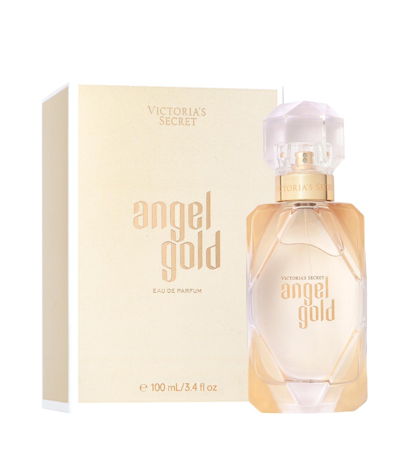 Victoria's Secret Angel Gold Eau de Parfum, Notes of Sparkling Bergamot, Gardenia & Musk, Perfumes for Women (3.4 oz)