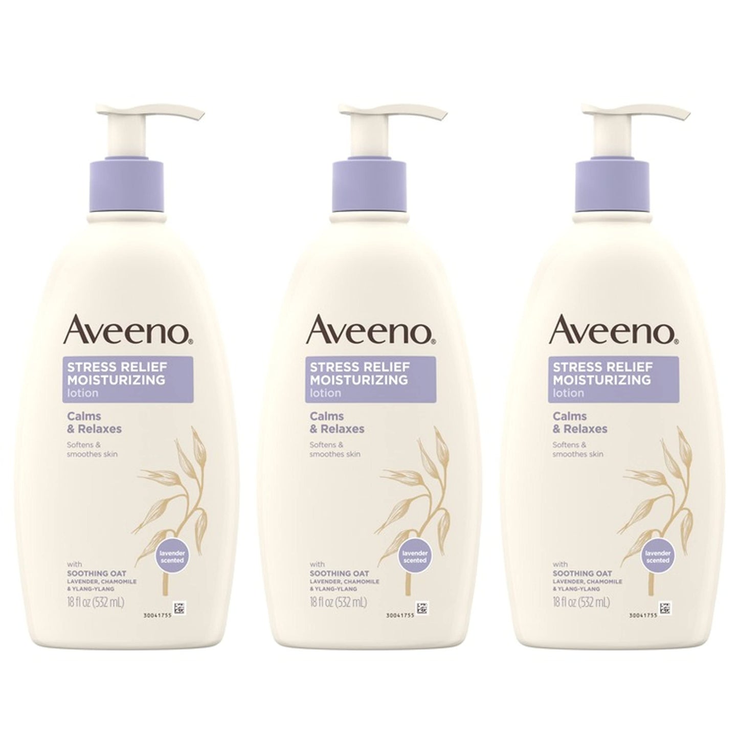Aveeno Stress Relief Moisturizing Body Lotion with Lavender, Natural Oatmeal & Chamomile & Ylang-Ylang Essential Oils to Calm & Relax, Non-Greasy