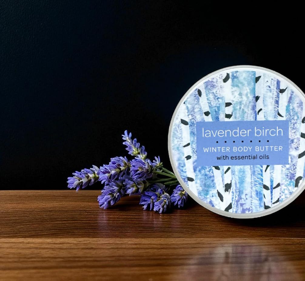 Greenwich Bay Trading Company Lavender Birch Body Butter - Moisturizing Shea Butter & Cocoa Butter Blend, 8 oz Jar