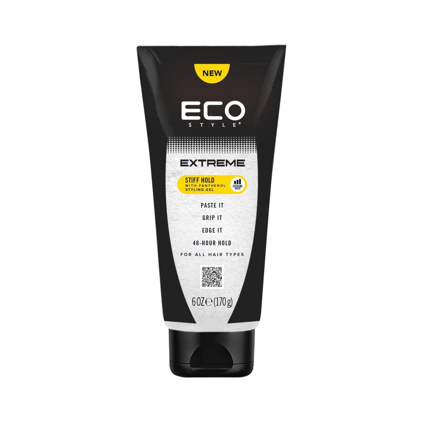 Eco Style Extreme Stiff Hold Gel - Maximum Hold Styling Gel for Textured Hair, Long-Lasting Definition and Control, Alcohol-Free Formula, 6 oz