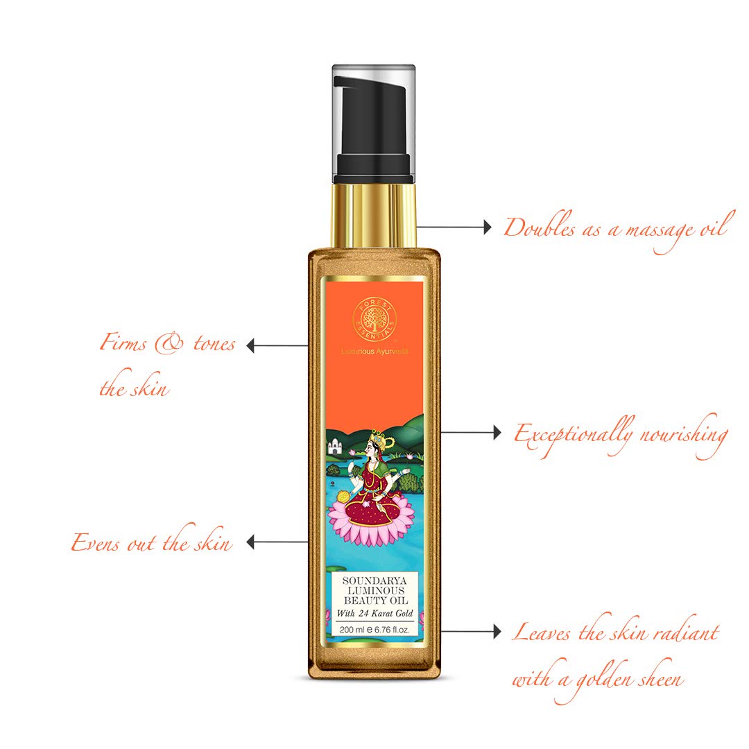 Forest essentials Soundarya Beauty Body Oil 200 ml By IndianMedicalStore