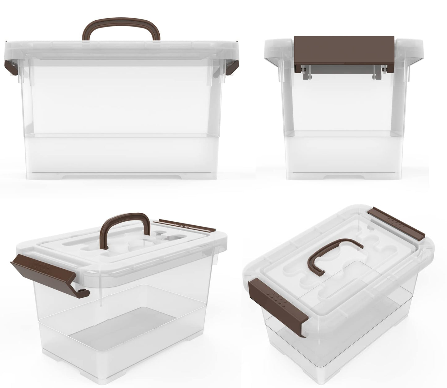 WYT Clear Storage Latch Box, 6 Pack Storage Organizer Bins with Latching Handle and Lids, 3.5 Quart