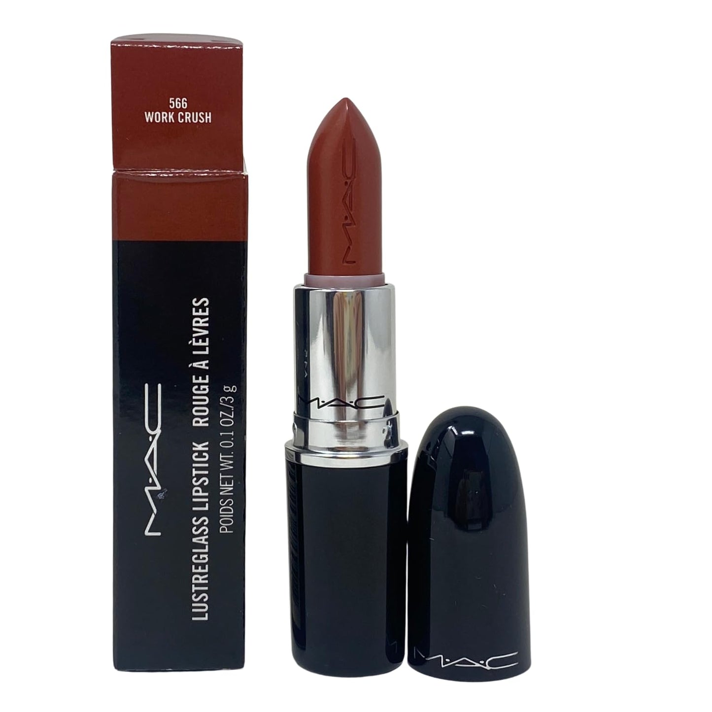 MAC Cosmetics Lustreglass Lipstick - 566 Work Crush - 0.1 oz / 3g
