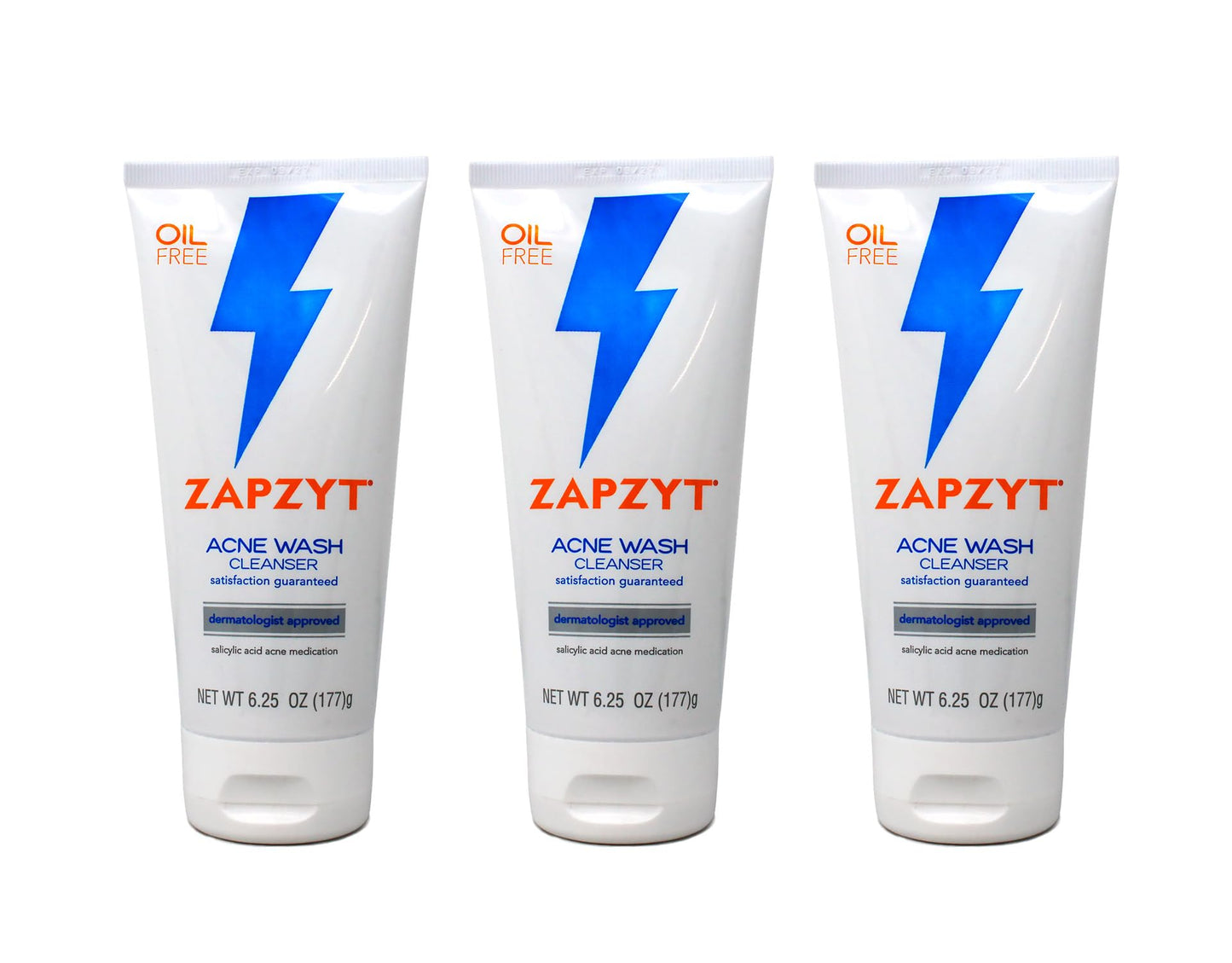 ZAPZYT Acne Wash with Salicylic Acid 6.25 oz (Pack of 3)