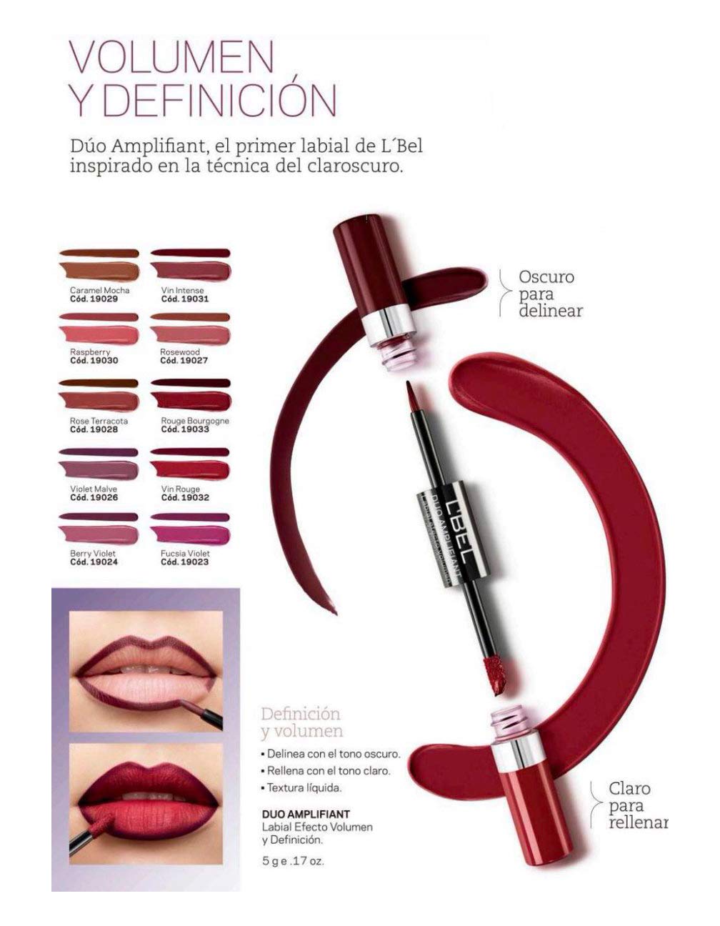 L'Bel Duo Amplifiant Volume and Definition Effect Lipstick, Color: Rose Terracota