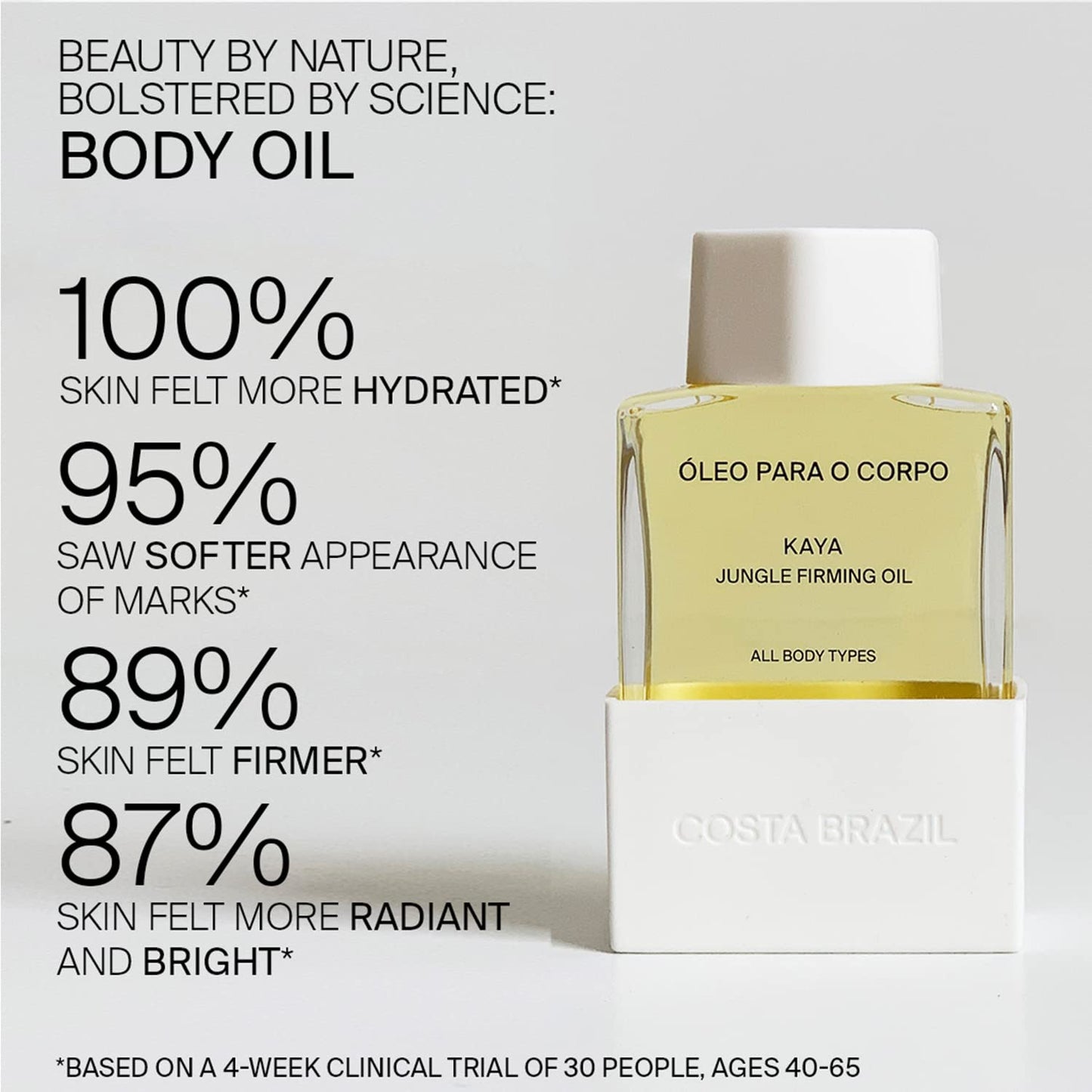 Costa Brazil Kaya Jungle Firming Moisturizing Body Oil - Travel Size Dry Body Oil for Dry Sensitive Skin & Hair, with Kaya, Cacay & Amazonian