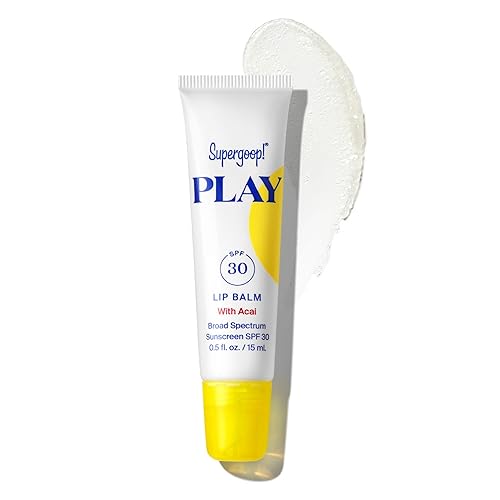 Supergoop! PLAY Lip Balm with Acai, 0.5 fl oz - SPF 30 PA+++ Broad Spectrum Sunscreen - Hydrating Honey, Shea Butter & Sunflower Seed Oil - Great
