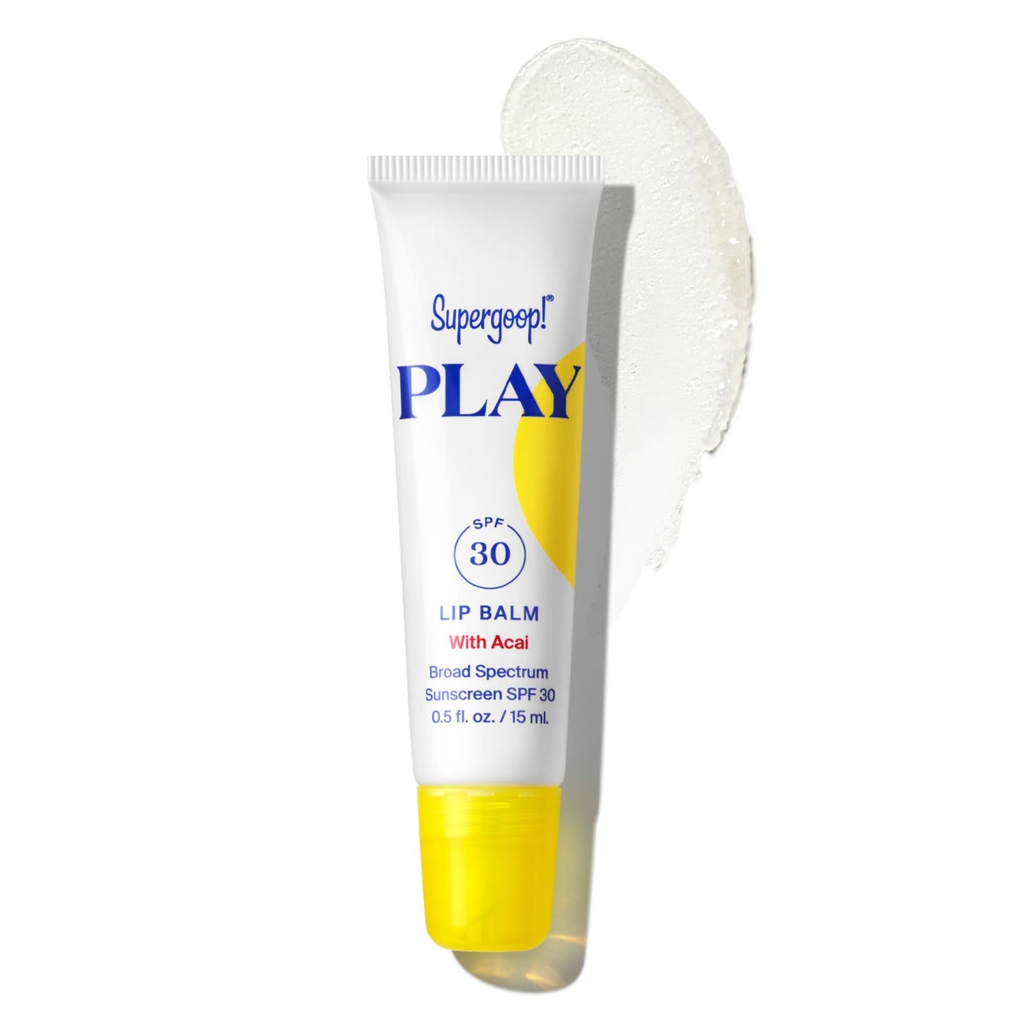 Supergoop! PLAY Lip Balm with Acai, 0.5 fl oz - SPF 30 PA+++ Broad Spectrum Sunscreen - Hydrating Honey, Shea Butter & Sunflower Seed Oil - Great