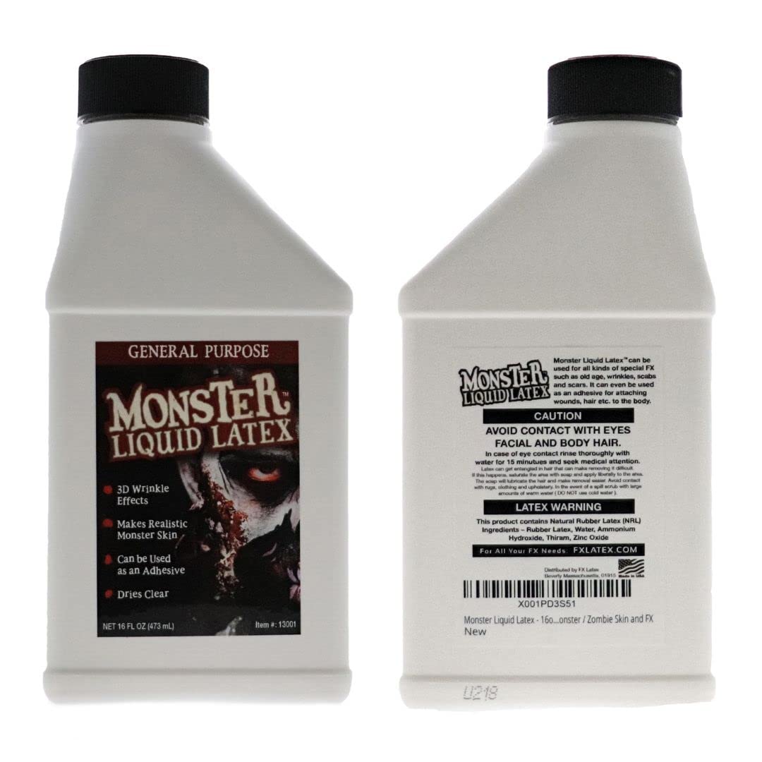 FX Monster Liquid Latex (2 Pack) For Halloween Costume, Zombie, Vampire, Monster Make Up & Dress Up, Special Effects, Parties and Cosplay, Face