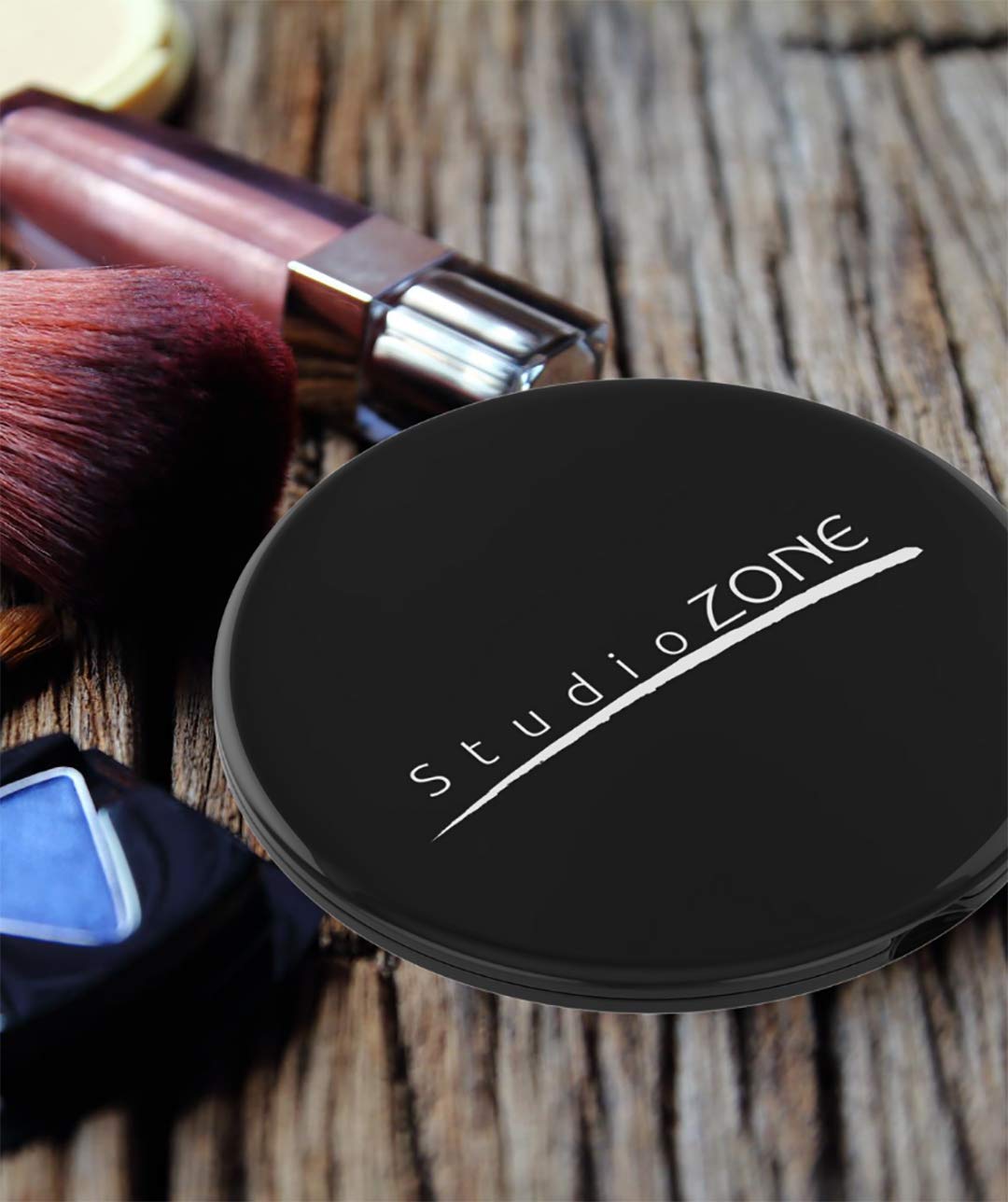 Compact Mirror - 10X Magnifying Mirror - Perfect for Purses - Small Travel Size - 2-Sided with 10X magnification and 1x w No Zoom - Black ClassZ Large