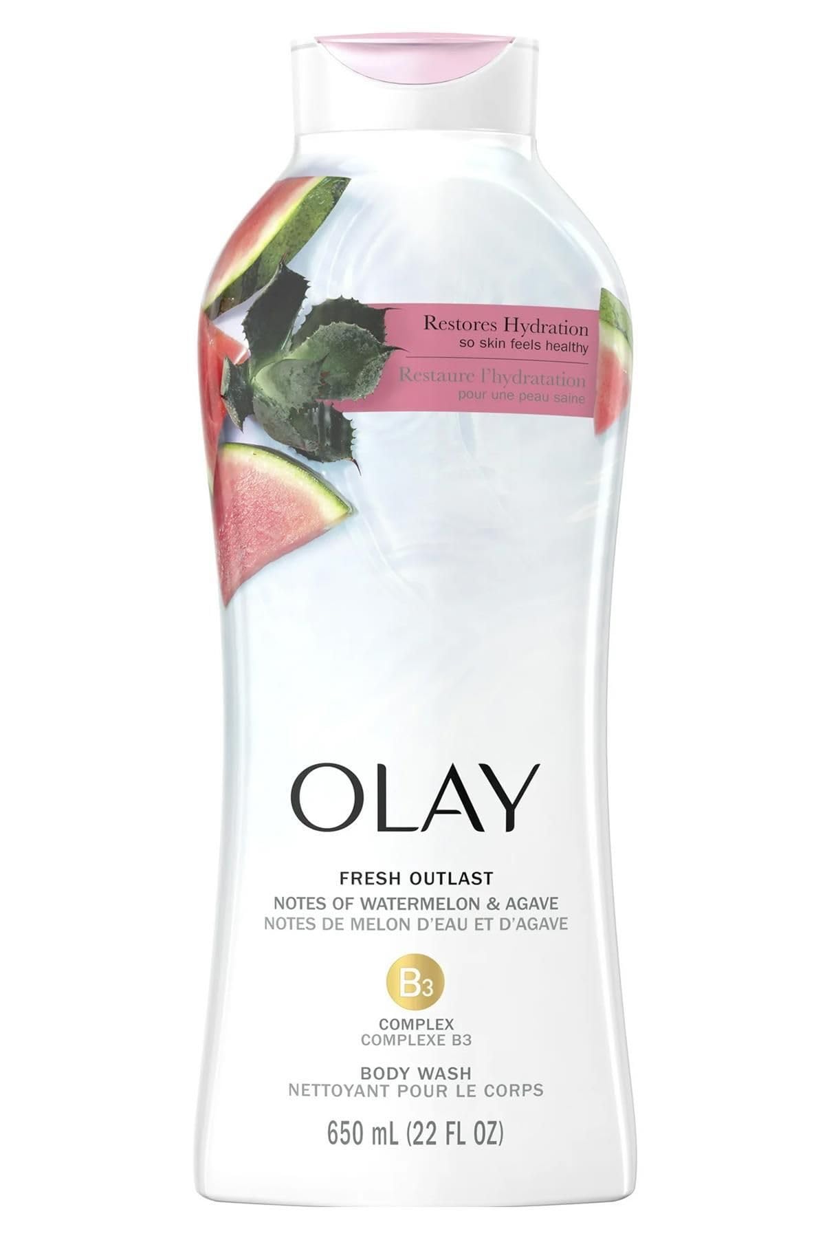 Olay Body Wash Fresh Water Melon And Agave 22 Ounce (Pack of 2)