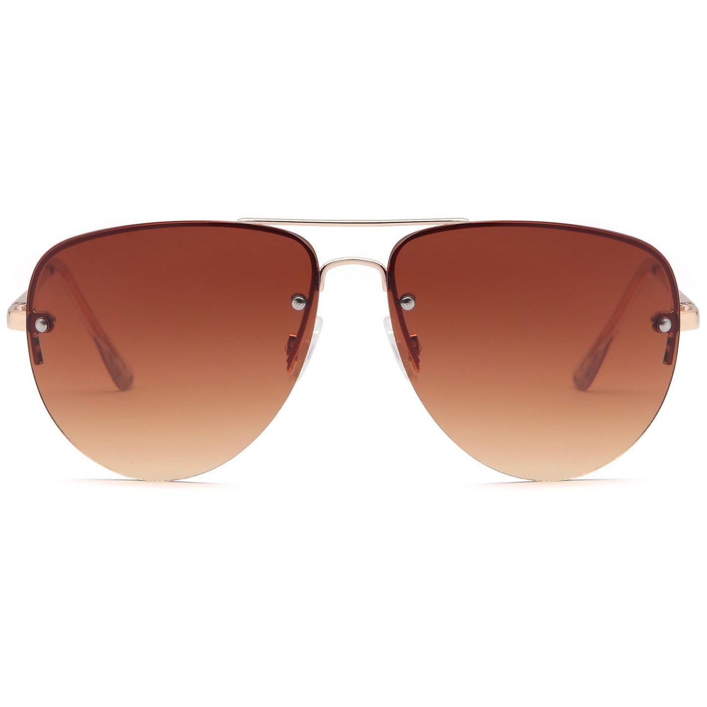 SUNLOUNGER Womens Oversized Aviator Sunglasses - Gradient Brown Lens on Gold Frame