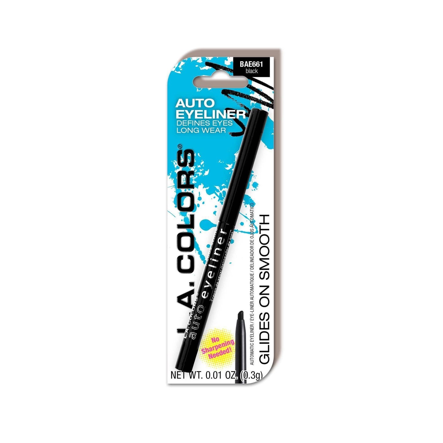 L.A. COLORS Automatic Eyeliner Pencil (Carded), Black CBAE661A
