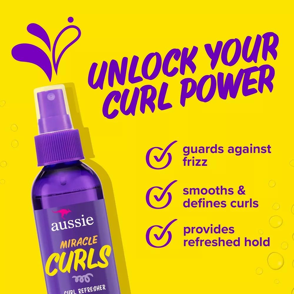 Aussie Miracle Curls 2nd day Curl Activator Coconut & Jojoba Oil 8.5 fl oz (Pack of 2)