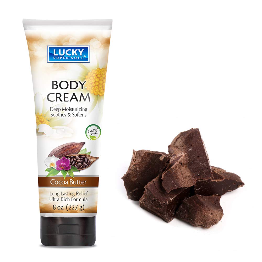 Lucky Super Soft Body Cream, Cocoa Butter, 6 Ounce