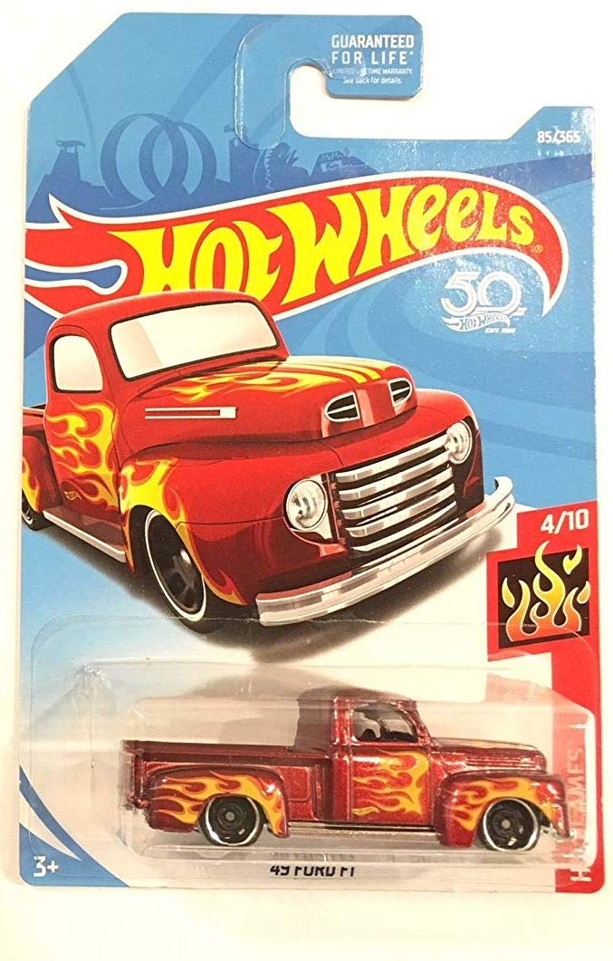 Hot Wheels 2018 50th Anniversary HW Flames '49 Ford F1 85/365, Maroon