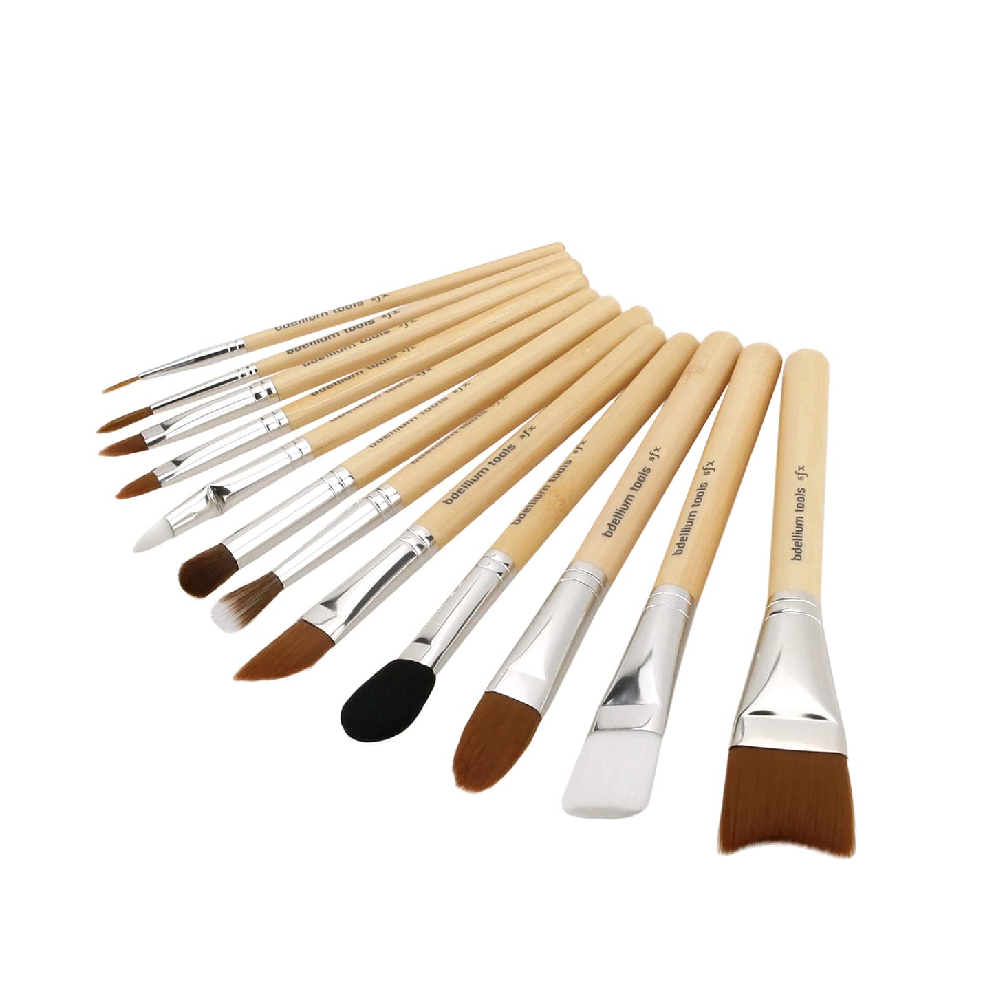 Bdellium Tools Professional Makeup Special Effects SFX Series 12 pc. Brush Set with Double Pouch (2nd Collection)