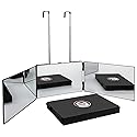 Dripex 3 Way Mirror for Men or Women, 360° Trifold Self Haircut Mirror with Height Adjustable Hooks, for Makeup, Styling, Shaving, Braiding, Dye Hair