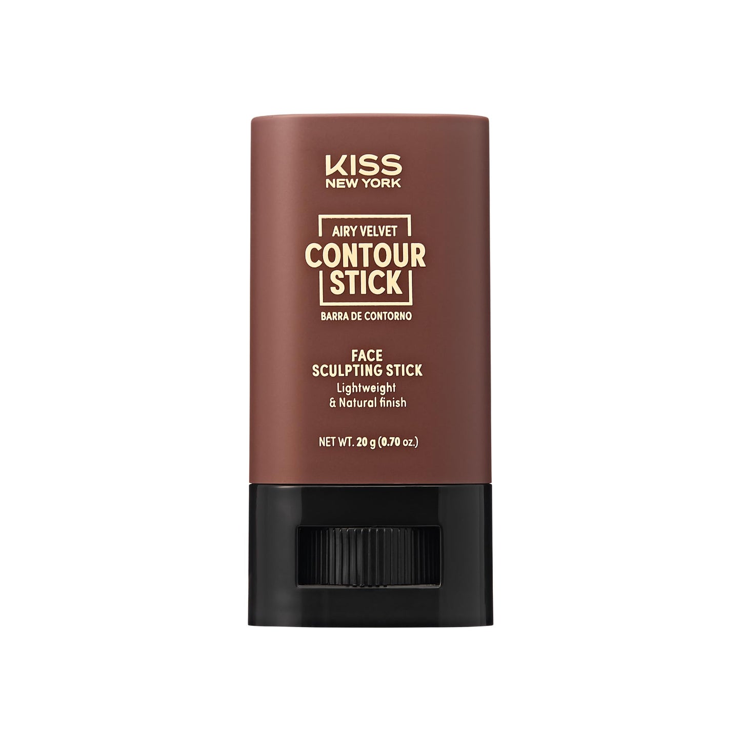 Kiss New York Airy Velvet Contour Stick, Cool Toned Face Sculpting Cream Makeup, Buildable with Lightweight Natural Finish, Hyaluronic Acid & Green