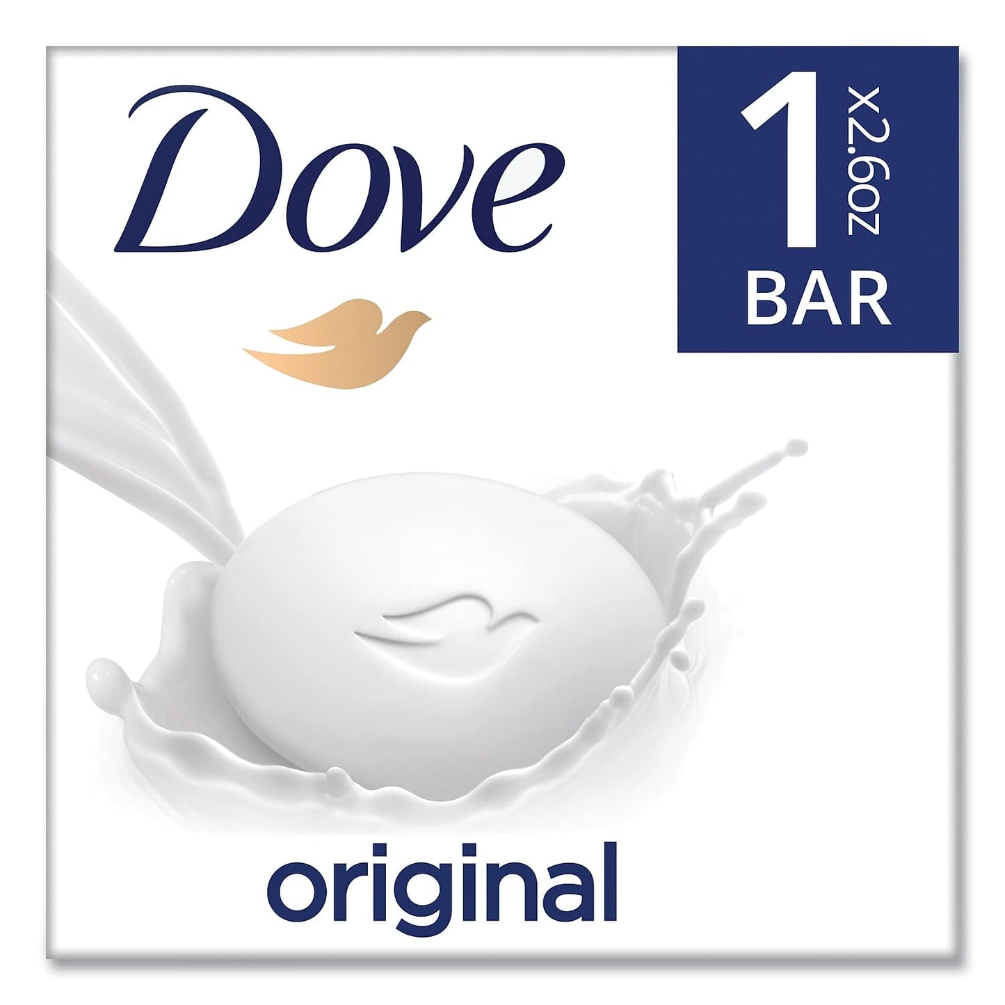Dove Beauty Bar Soap Original, for Soft, Smooth Skin, with 1/4 Moisturizing Cream 2.6 oz (Pack of 1)