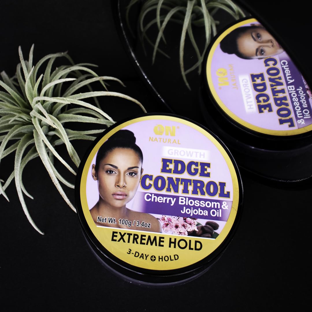 On Natural Edge Control Extreme Hold-Cherry Blossom and Jojoba Oil 3.4oz