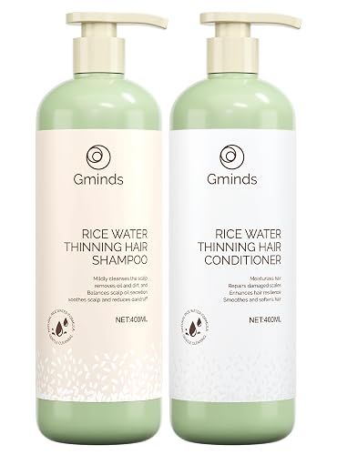 Rice Water Hair Growth Shampoo & Conditioner Large Size 400ml(13.5oz) each - Women & Men