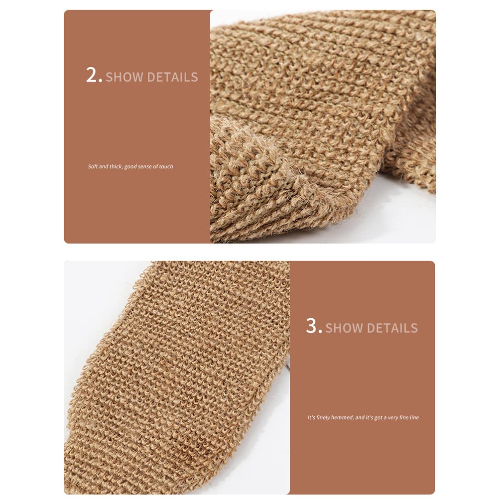2 Pièces Sangle Lave Dos, Gants Exfoliants Gants de Crin en Chanvre Naturel Eponge Exfoliante Dos, Élimine Les Peaux Mortes Efficacement pour Bains du Beauty and Personal Care MSLing