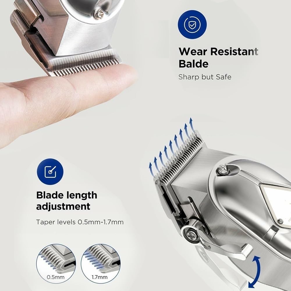 QDKVTNDJZ Hair Clippers for Men, 2 PCS for Professional Cutting Kit Beard Trimmer Barbers Cordless Close T-Blade Beauty and Personal Care QDKVTNDJZ